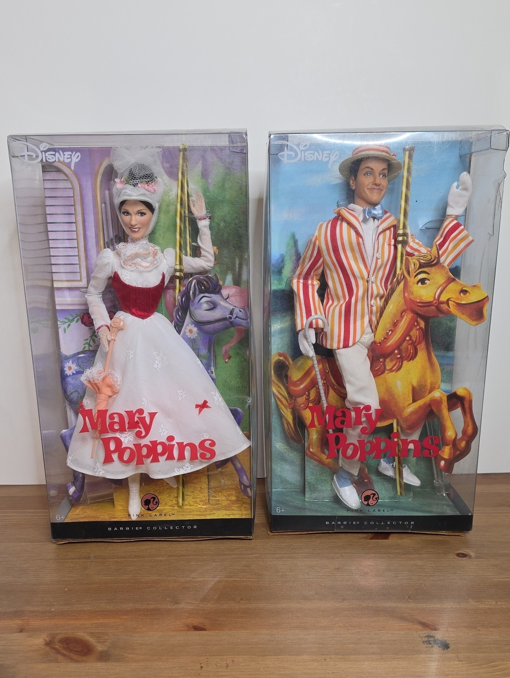 2007 Disney Mary Poppins & Bert Pink Label BARBIE Collectible Dolls